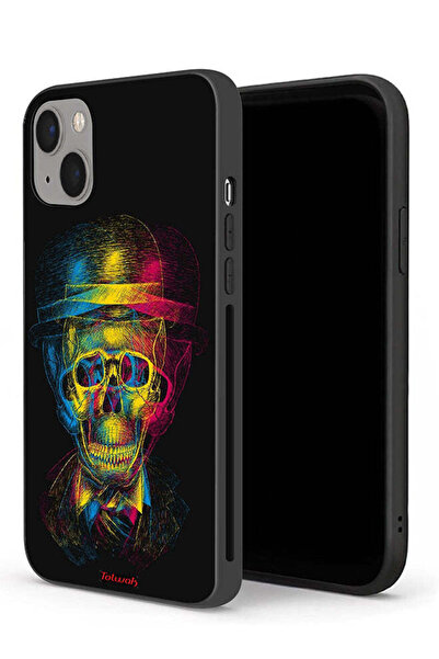 Tolwak جراب حماية لجهاز Apple iPhone 13 mini بتصميم جمجمة وقبعة ملونة وفن خيالي