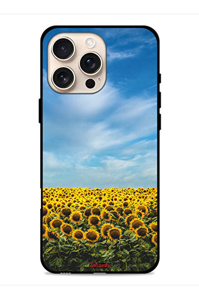 Tolwak غطاء حماية لجهاز Apple iPhone 16 Pro Max بطبعة عباد الشمس تحت السماء