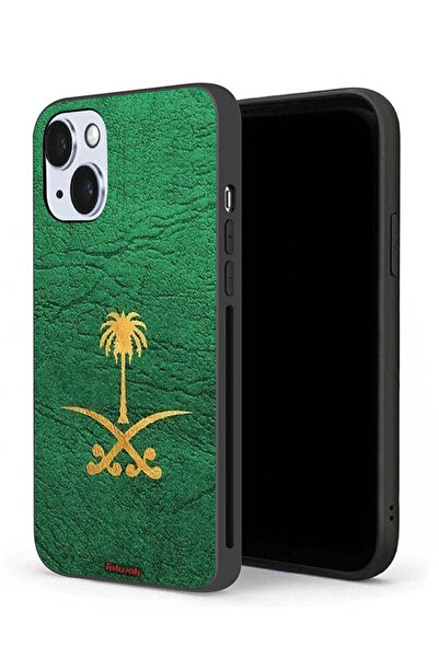 Tolwak جراب حماية لجهاز Apple iPhone 14 Plus من الجلد عليه علامة المملكة العر...
