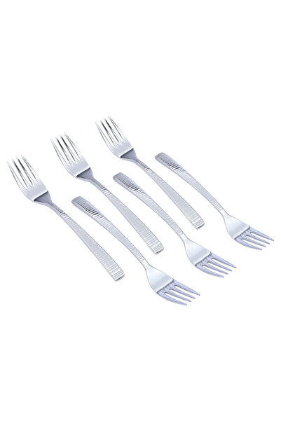 Generic Al Saif Gallery Sola Steel Sweet Fork Set, 6 Pieces - Silver