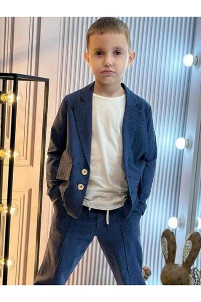 Zekids Erkek Bebek Keten Üçlü Basic Takım Elbise