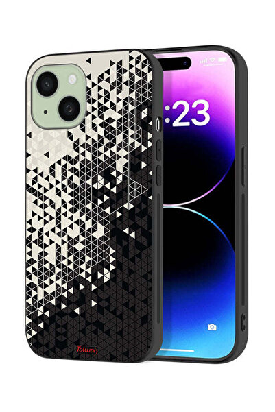 Tolwak غطاء حماية لجهاز Apple iPhone 15 Plus بنمط مثلث فني رقمي