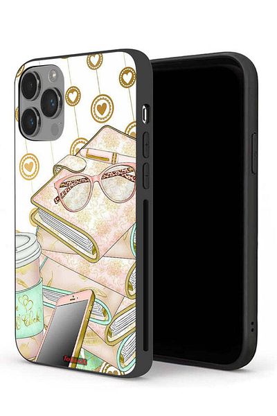 Tolwak Apple iPhone 14 Pro Max Protective Case Glasses On Books