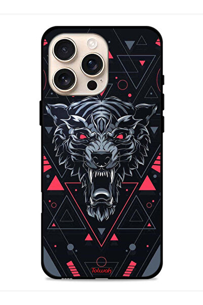 Tolwak غطاء حماية لجهاز Apple iPhone 16 Pro بتصميم الذئب المتمايل