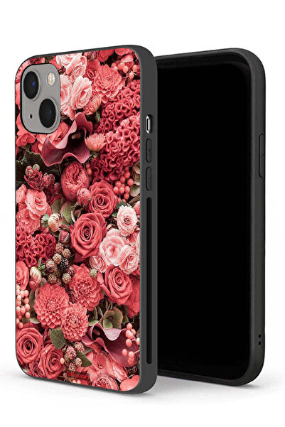 Tolwak غطاء حماية لجهاز Apple iPhone 13 mini بلون الخوخ والورود