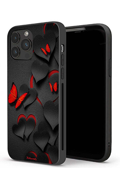 Tolwak جراب حماية لجهاز Apple iPhone 13 Pro Max بنقشة قلوب وفراشات