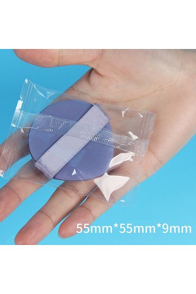 Flippy Burețel de machiaj triunghiular, reutilizabil, utilizare umedă sau uscată, 5,5 x 5,5 x 0,9 cm, puf de pudră, violet