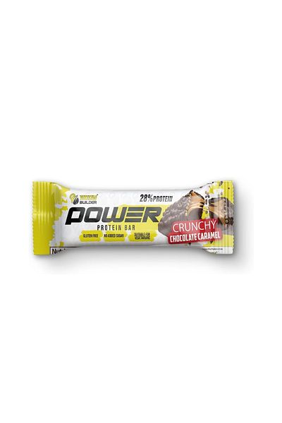Body Builder Power Protein Bar, Crunchy Chocolate, (BOX OF 12 BARS) No Added Sugar, Gluten Free,