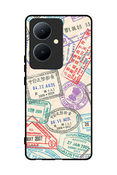 Covernex غطاء حماية لهاتف Vivo Y78+ 5G بنمط طوابع السفر