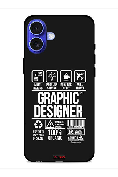 Tolwak غطاء حماية لجهاز Apple iPhone 16 Plus، ملصق مصمم جرافيكي