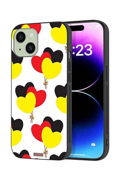 Tolwak Apple iPhone 15 Plus Protective Case Cover Three Hearts Bunch