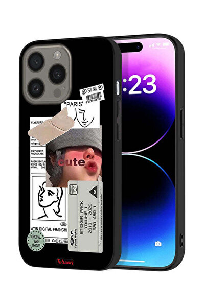 Tolwak غطاء حماية لجهاز Apple iPhone 15 Pro بملصق لطيف