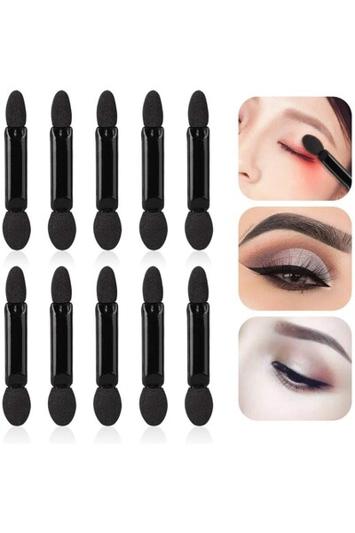 Flippy Set of 20 Dual-Ended Makeup Applicators, 6.2 cm, Polyurethane and Sponge, Black