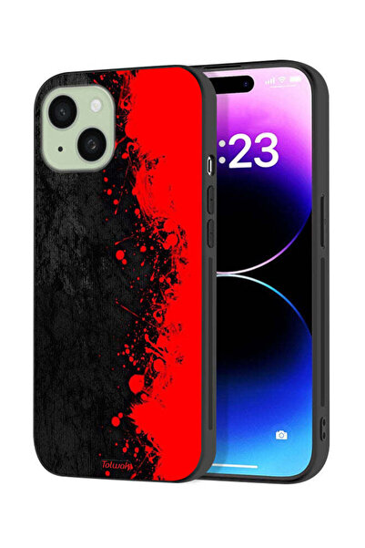 Tolwak Apple iPhone 15 Plus Protective Case Cover Paint Abstract Pattern