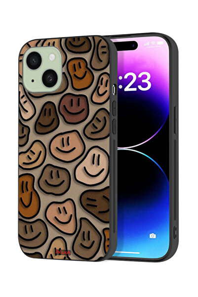 Tolwak Apple iPhone 15 Plus Protective Case Cover Smiley Faces Art