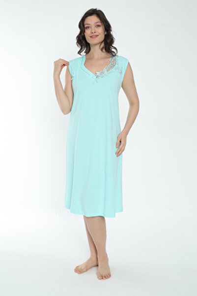 MİSS LOLİTA Cămașă de noapte pentru femei, 100% bumbac, cu mânecă scurtă, lungime midi 542