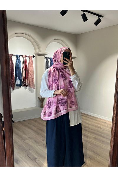 Merwiss Rose Rose Pattern Pink Shawl