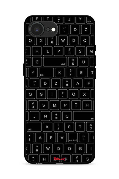 Tolwak غطاء حماية لجهاز Apple iPhone 16e بنمط مفاتيح لوحة المفاتيح العشوائية