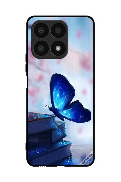 Covernex غطاء حماية لهاتف Honor X8a بتصميم فراشة جالسة على كتاب