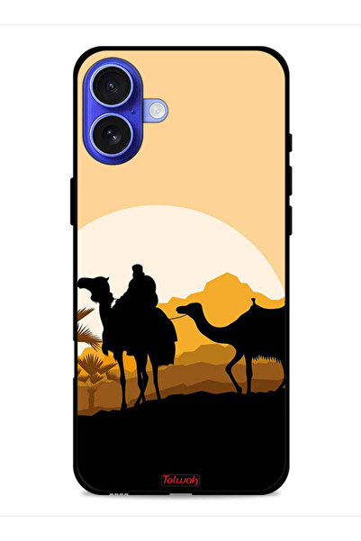 Tolwak غطاء حماية لجهاز آيفون 16 بلس من آبل، رسمة جمال في الصحراء