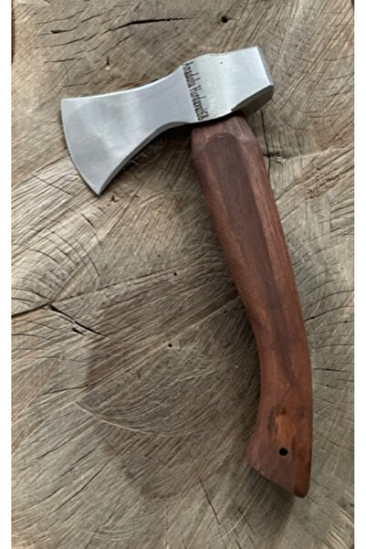 DMR DÖVME KARBON ÇELİK KAMP BALTASI EL YAPIMI BALTA 800GR KILIFLI