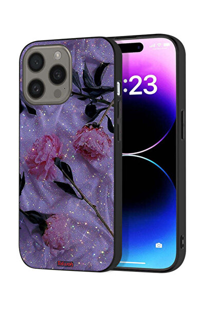 Tolwak غطاء حماية لجهاز Apple iPhone 15 Pro بنقشة ورود لامعة