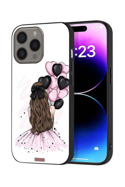 Tolwak غطاء حماية لجهاز آيفون 15 برو ماكس من آبل، يحمل رسمة فتاة تحمل بالونات