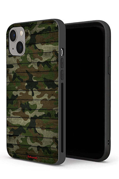 Tolwak جراب حماية لجهاز Apple iPhone 13 mini بنمط خشبي مموه