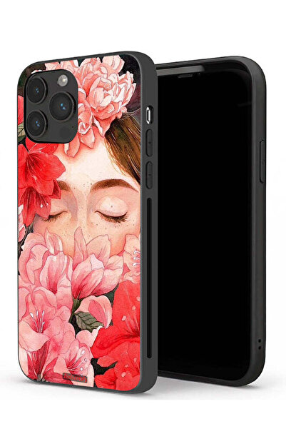 Tolwak جراب حماية لجهاز Apple iPhone 13 Pro Max، وجه فتاة مخفي في فن الزهور