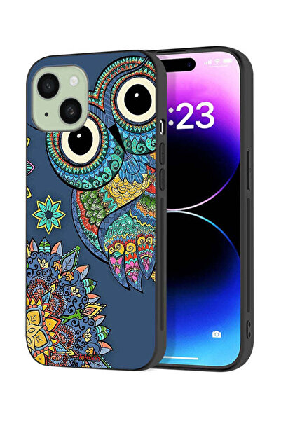 Tolwak Apple iPhone 15 Plus Protective Case Cover Floral Owl