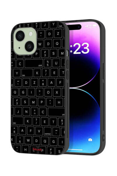 Tolwak غطاء حماية لجهاز Apple iPhone 15 Plus بنمط مفاتيح لوحة المفاتيح العشوائية