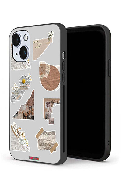 Tolwak جراب حماية لجهاز Apple iPhone 14 مصنوع من قطع من الملصقات الورقية