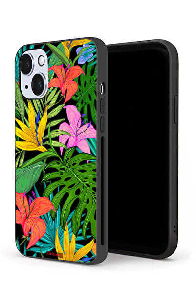 Tolwak جراب حماية لجهاز Apple iPhone 14 بنمط زهور استوائية وأوراق الشجر
