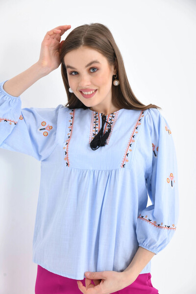 Park Karon Υφαντική μπλούζα με λεπτομέρειες κεντήματος