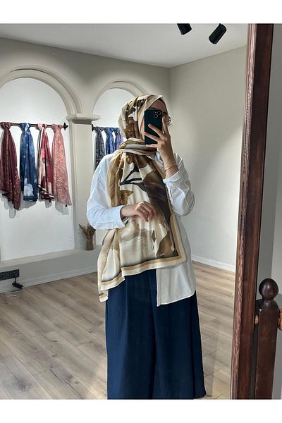 Merwiss Lotus Pattern Soft Butter Yellow Shawl