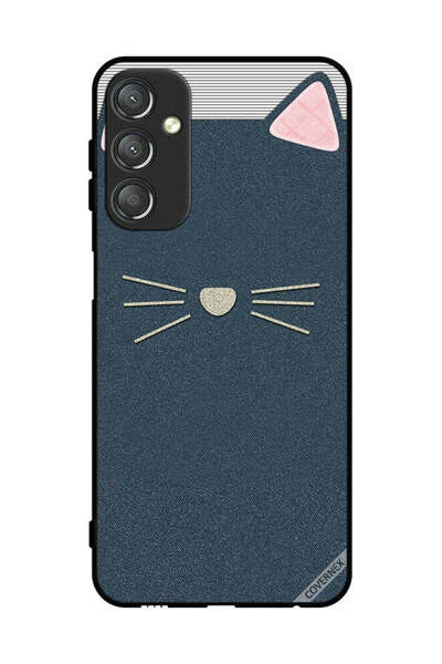 Covernex غطاء حماية لهاتف سامسونج جالاكسي A24 4G بنمط فني جلدي على شكل قطة