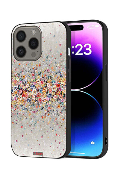 Tolwak غطاء حماية لجهاز آيفون 15 برو من آبل، زهور صغيرة، فن تجريدي