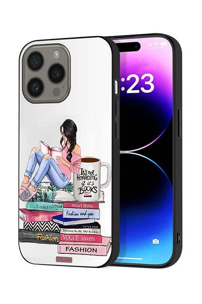 Tolwak Apple iPhone 15 Pro Max Protective Case Cover Girl And Fashion Books Art