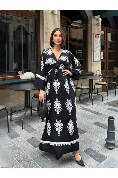 Rhythm Clothing Ethnic Patterned, Comfortable Fit, Bat Sleeve, Slit Detail, Women's Summer Dress