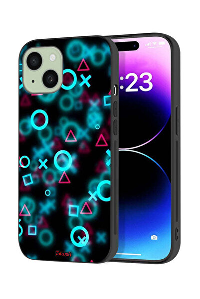 Tolwak غطاء حماية لجهاز Apple iPhone 15 Plus برسومات أيقونات لعبة الحبار صغيرة
