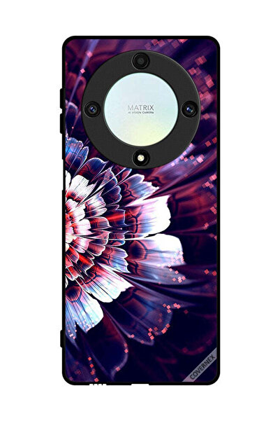 Covernex غطاء حماية لهاتف Honor X9a مع زهرة كبيرة منعكسة على الجانب الأيسر