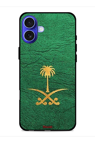 Tolwak غطاء حماية لجهاز آيفون 16 بلس من آبل، علامة المملكة العربية السعودية، جلد