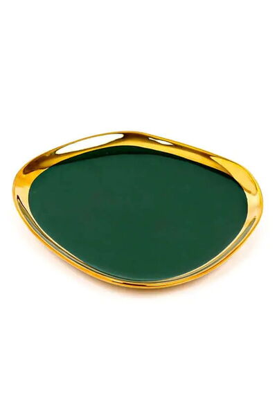 Alsaif Gallery Porcelain Dessert Plate, Saif Gallery, 7 Inch - Green