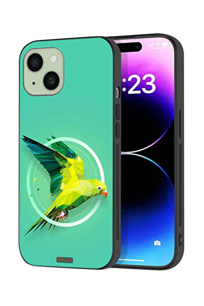 Tolwak غطاء حماية لجهاز Apple iPhone 15 Plus بتصميم فن تجريدي ببغاء