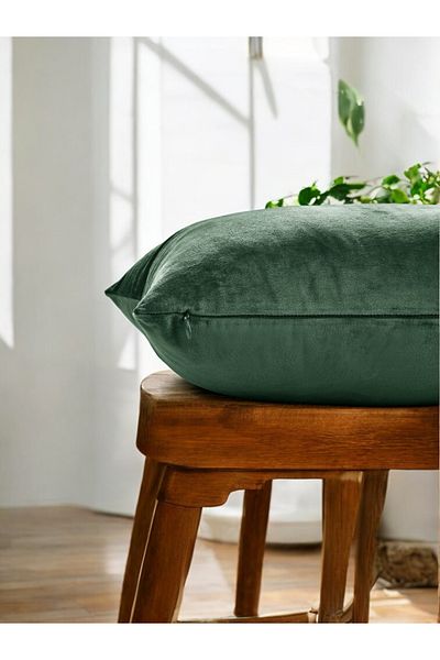 ASDİVA Malcolm Emerald Velvet Soft Fabric Decorative Throw Pillow Case 40X40