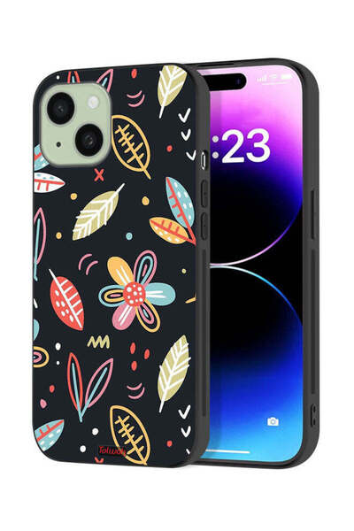 Tolwak Apple iPhone 15 Plus Protective Case Cover Flowers And Leaves Abstract...