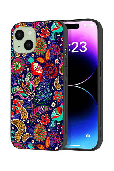 Tolwak Apple iPhone 15 Plus Protective Case Cover Birds And Floral Pattern