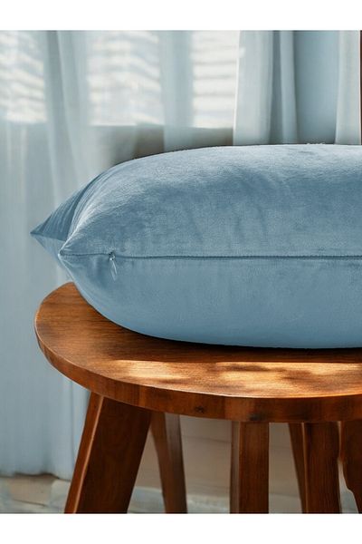 ASDİVA Malcolm Petrol Velvet Soft Fabric Decorative Throw Pillow Case 45X45