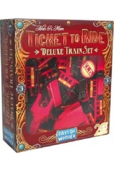 Asmodee Set de accesorii ediție Deluxe pentru expansiunea Ticket to Ride, aniversare de 20 de ani, roșu