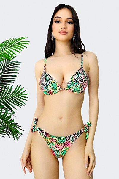 FashionForYou Costum de baie doua piese Daphne, slip reglabil si sutien cu pu...